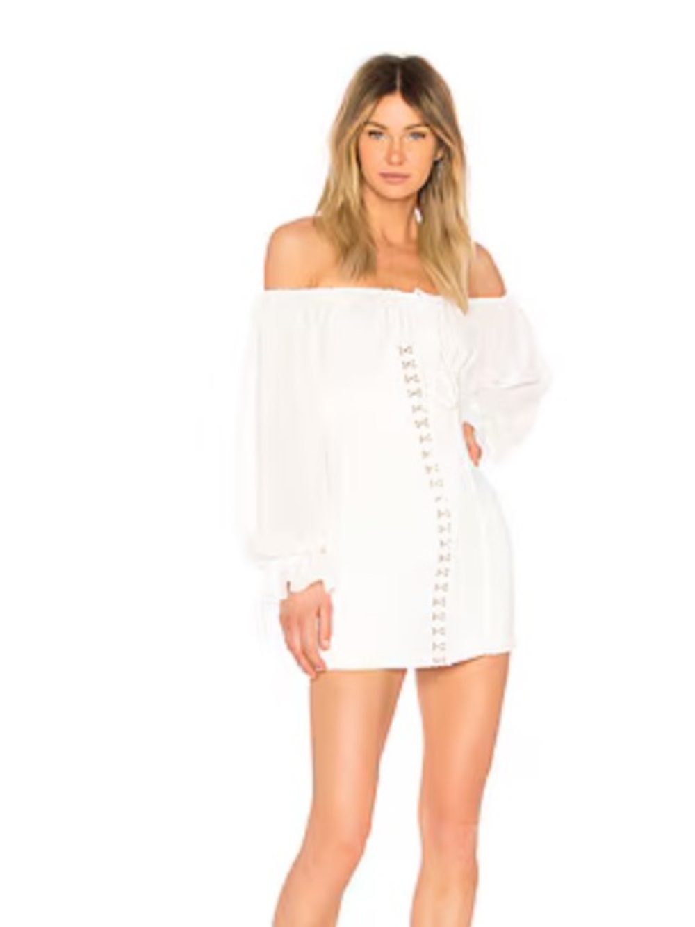 NBD Anastasia Off-Shoulder Mini Dress in Ivory